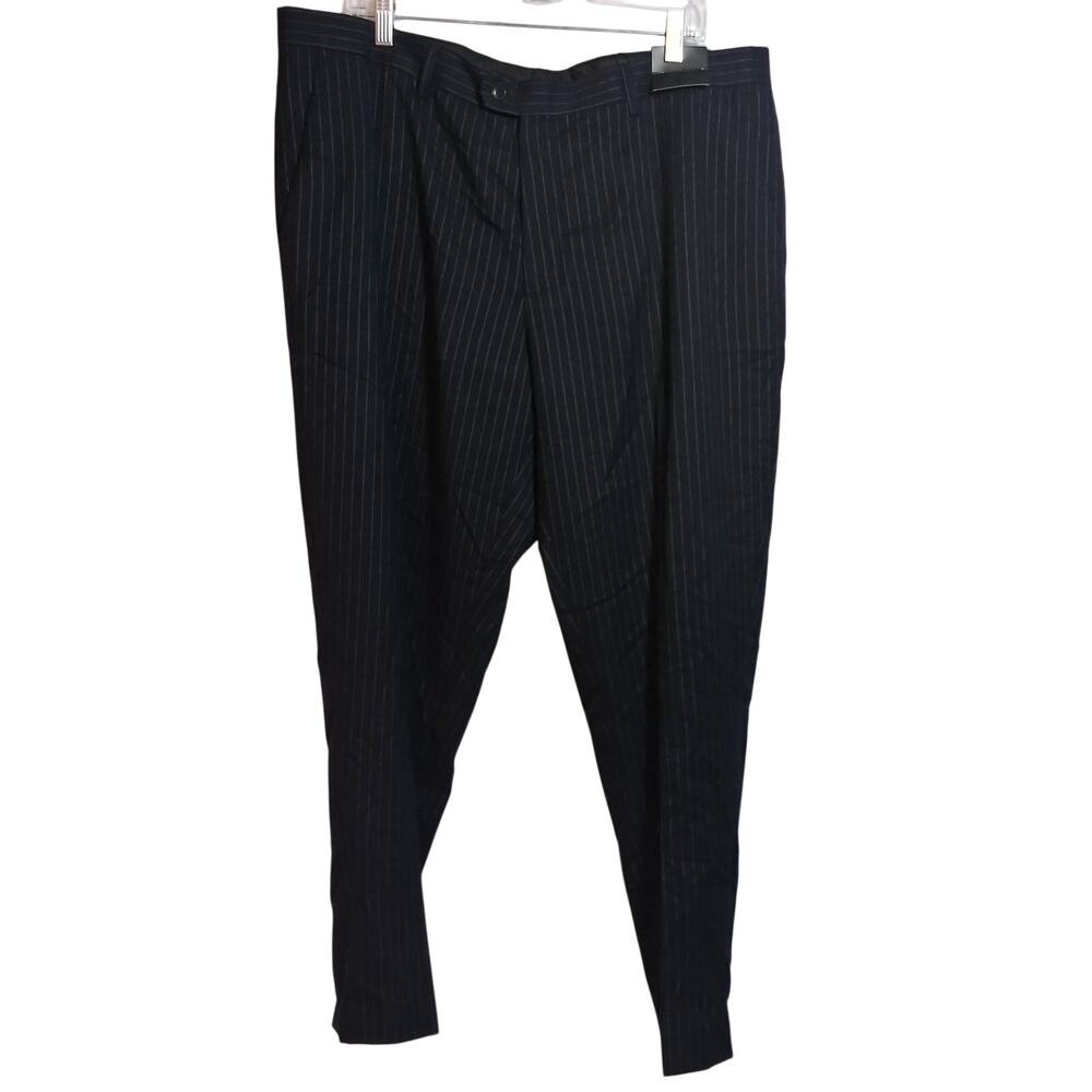 Gianni Feraud Gosling Slim Suit Trousers in Navy Pinstripe  Size 40x32